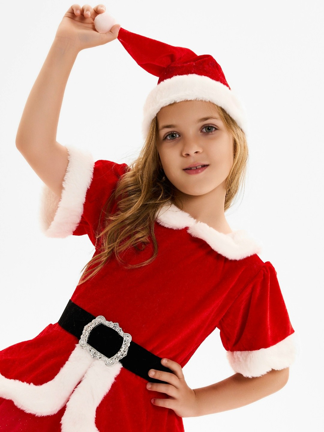 карнавальный костюм мисс санта детский,пуговка карнавальный костюм "мисс санта",костюм санты для девочек,рождественские костюмы,карнавальный костюм мисс санта