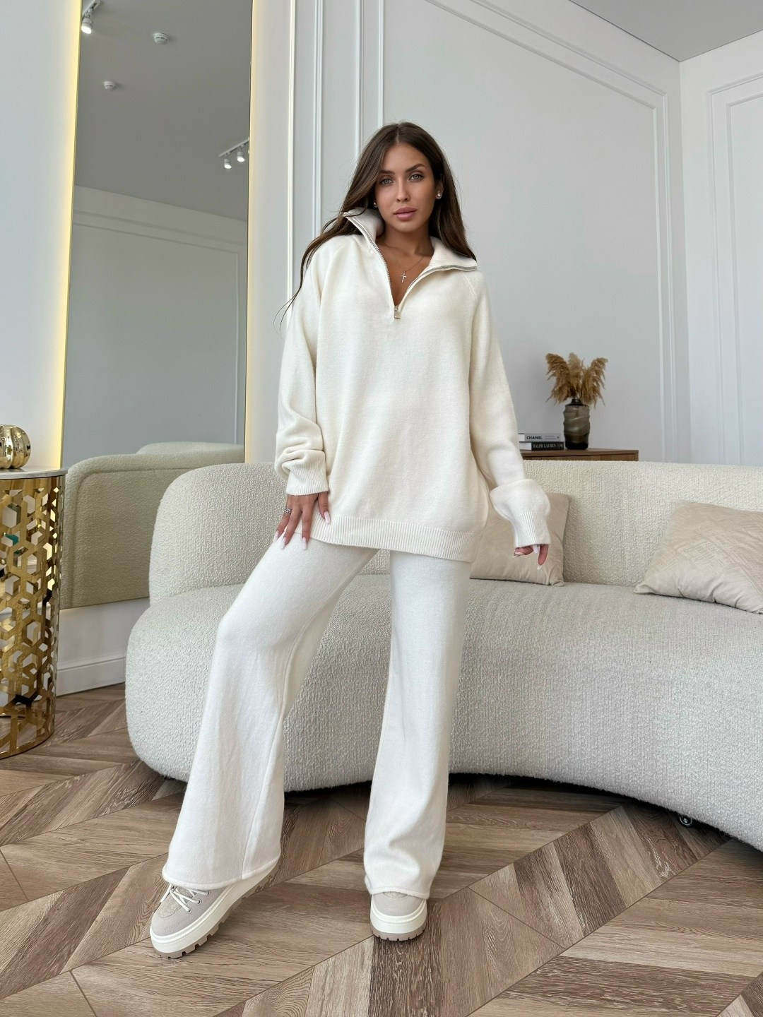 костюм трикотажный,костюм с брюками,стильные костюмы,костюм женский с брюками палаццо,вязаные костюмы