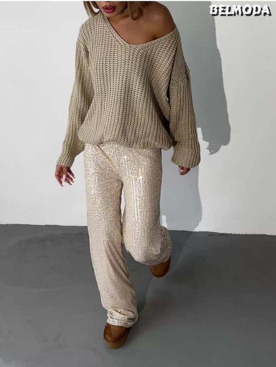 штаны с пайетками,брюки в пайетках,брюки с пайетками,штаны палаццо,брюки палаццо блестящие