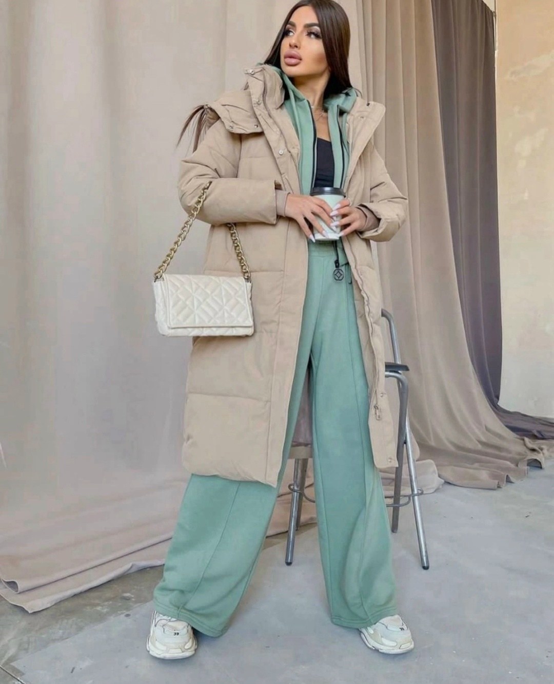 стильные пуховики,удлиненная куртка,куртка оверсайз,пуховик,пуховики оверсайз