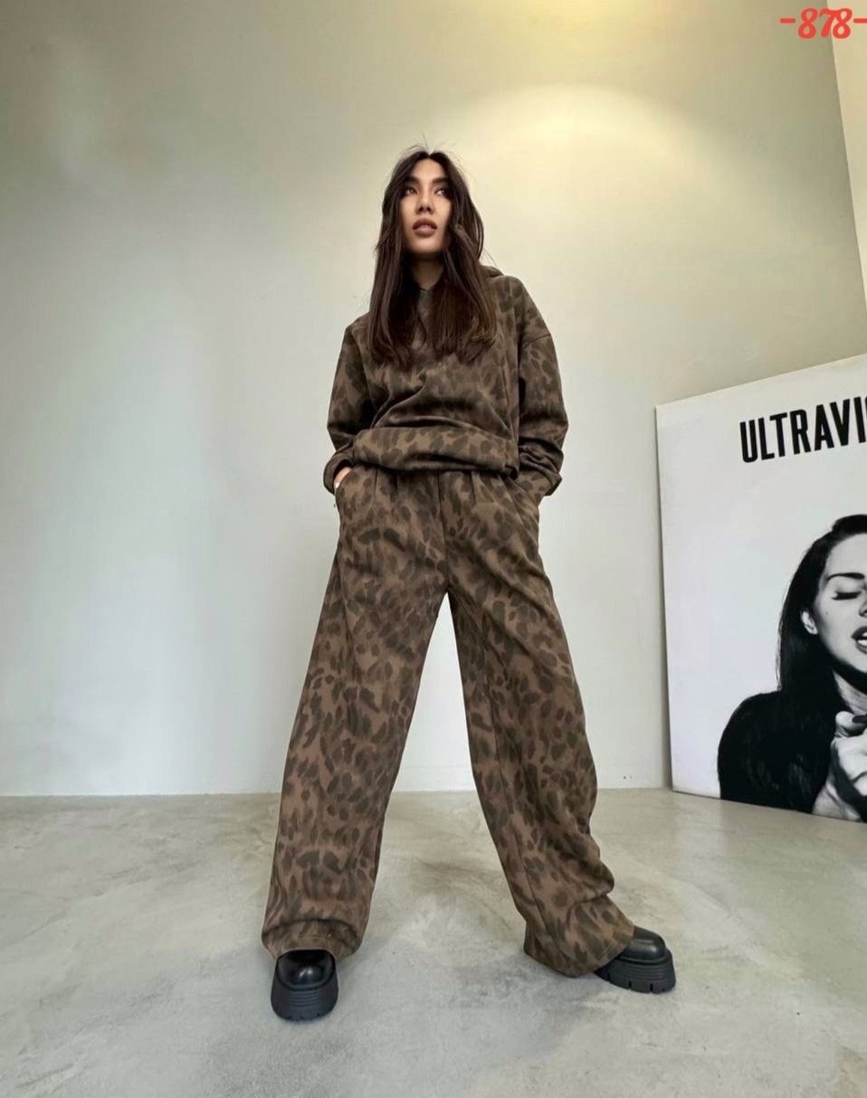 костюм женский леопард,костюм женский теплый брючный,леопардовый комплект,женский костюм на флисе,костюм леопард