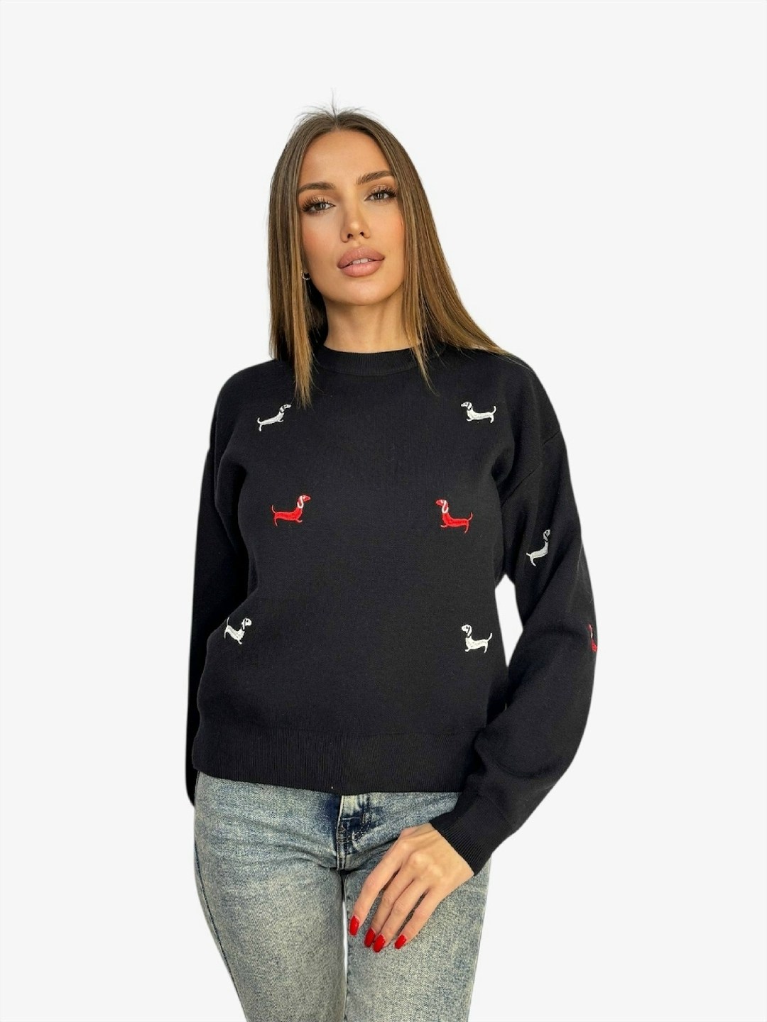 свитшот женская,повседневный джемпер,модные свитера,свитер с вышивкой,свитер