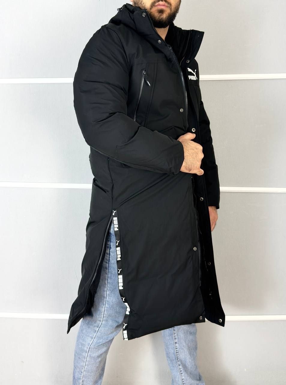 куртка длинная зимняя мужская,зимняя куртка,удлиненная куртка,пуховик мужской длинный,мужские пуховики puma