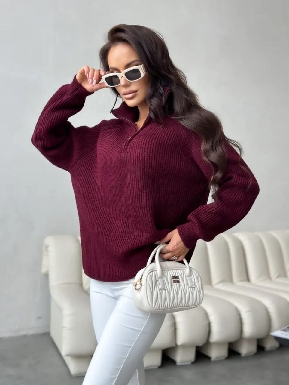 свитер женский кофта,женские вязаные свитера,базовый вязаный свитер,свитера женские,бордовый свитер