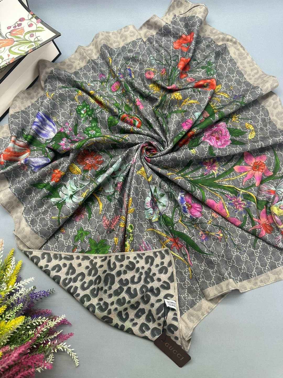 платки гуччи,платок gucci,брендовый платок,платки женские,теплые платки