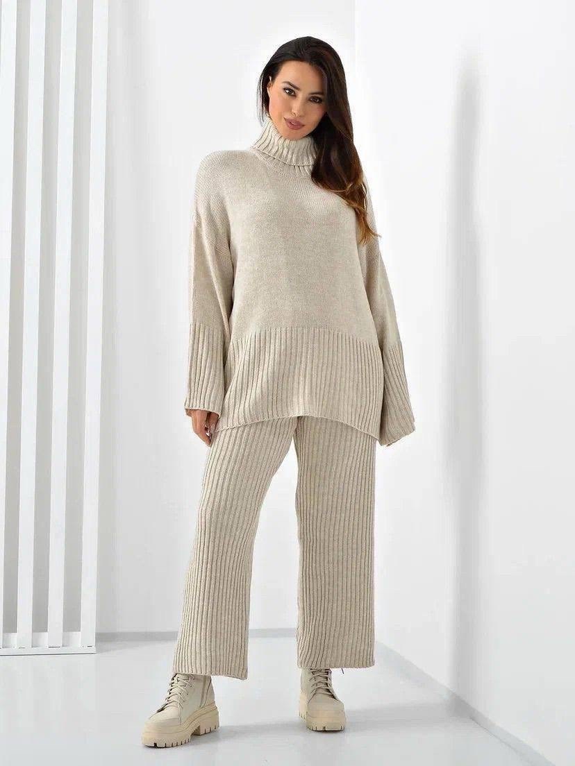 костюм вязаный брючный оверсайз,трикотажные костюмы,костюм вязаный брючный оверсайз zasberry,костюмы брючные,трикотажные костюмы женские