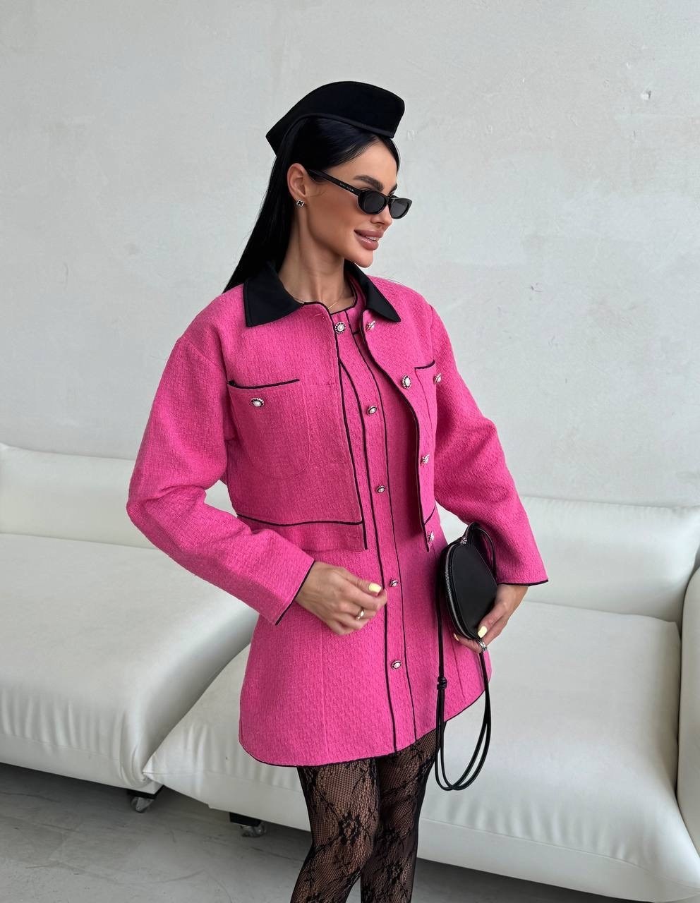 женские костюмы с юбкой,стильное пальто,юбка модная,розовый костюм