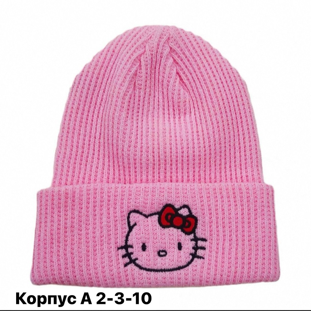 шапка hello kitty,шапка для девушек,шапка бини,шапка теплая,шапка повседневная