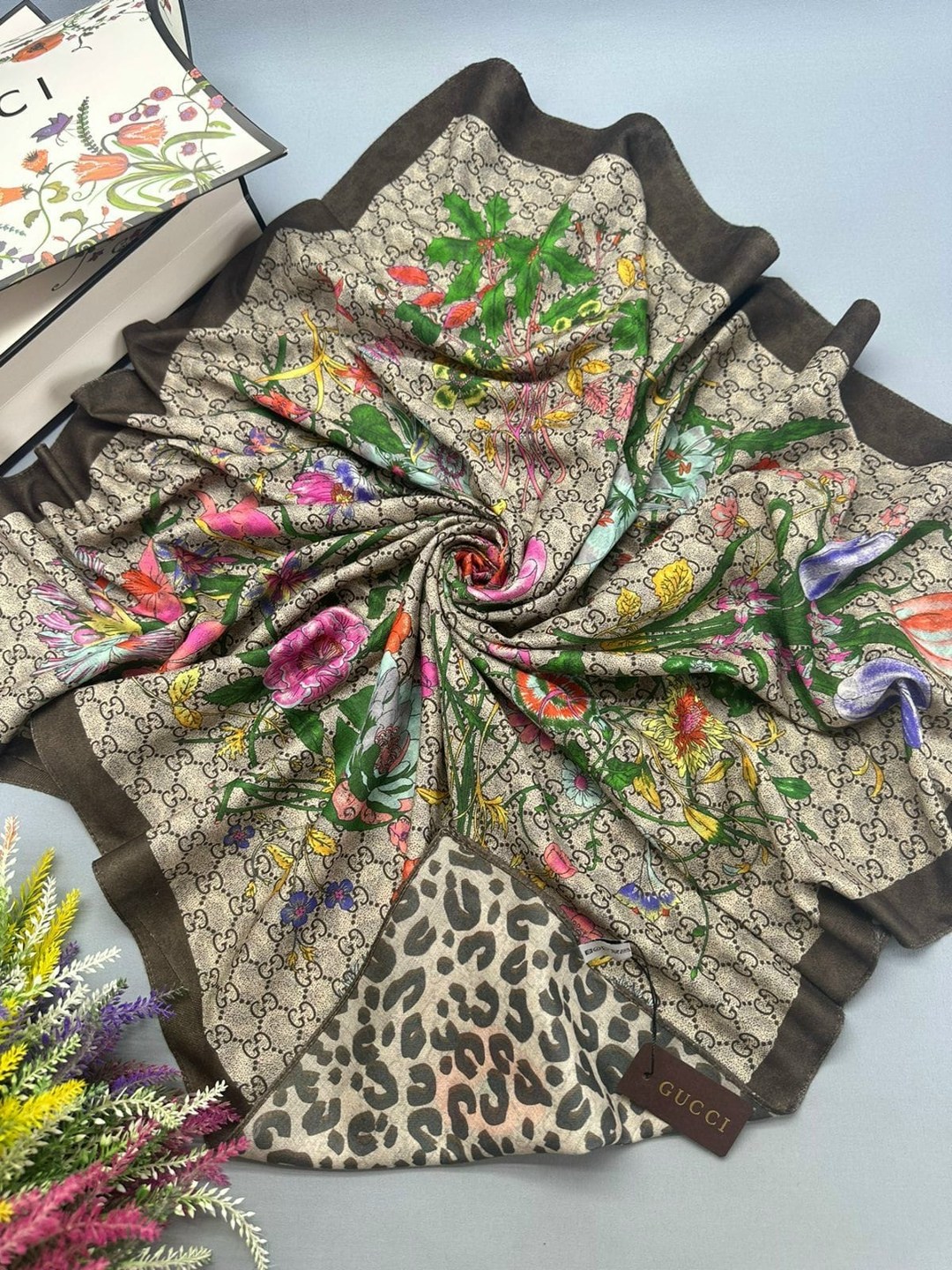 платки гуччи,платок gucci,брендовый платок,платки женские,теплые платки