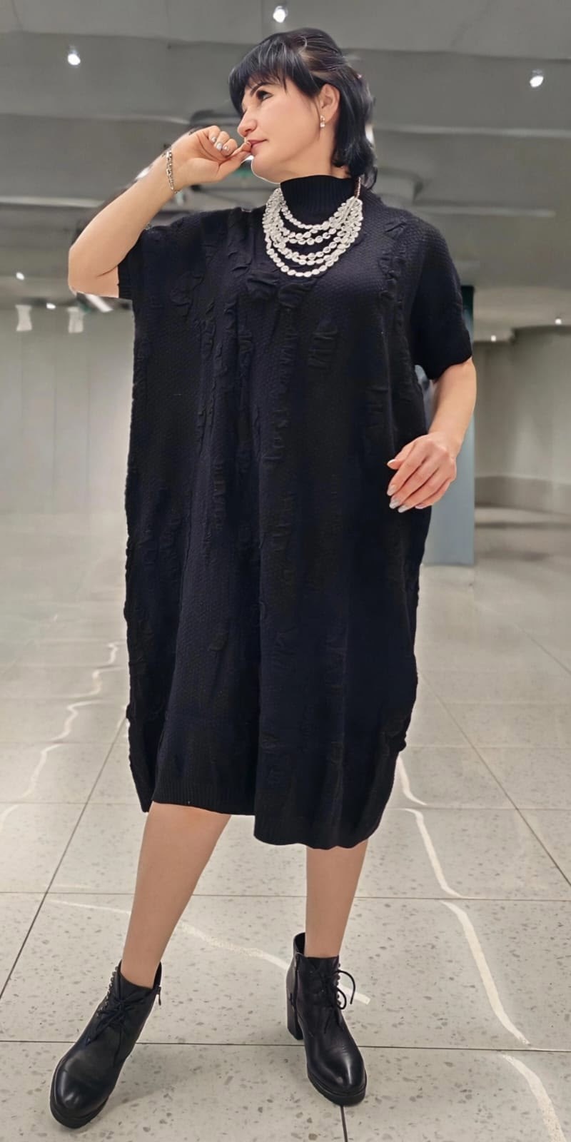 платье больших размеров повседневное,платье черное,трикотажное платье,широкие платья,платье большие размеры