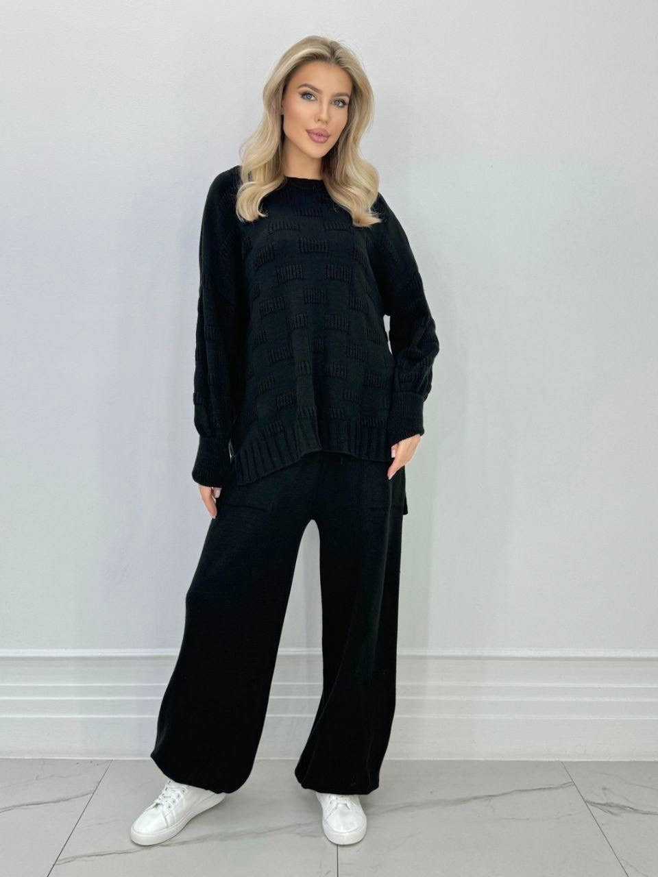 костюм с брюками теплый вязаный,вязаные костюмы,костюм трикотажный,женский вязаный костюм,костюм с брюками