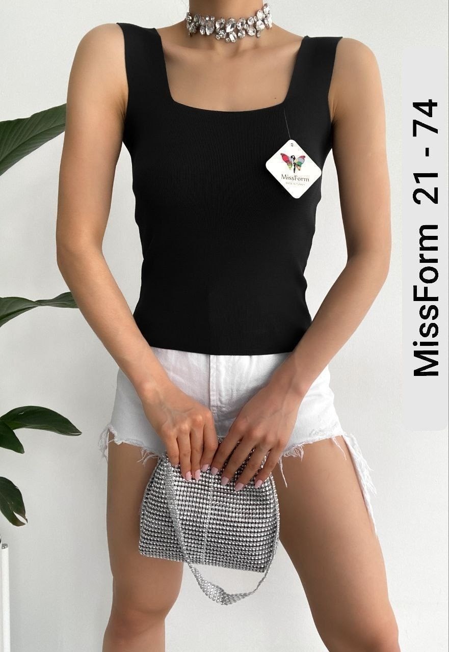 трикотажный топ с квадратным вырезом,трикотажный топ,женские топы,женская топик