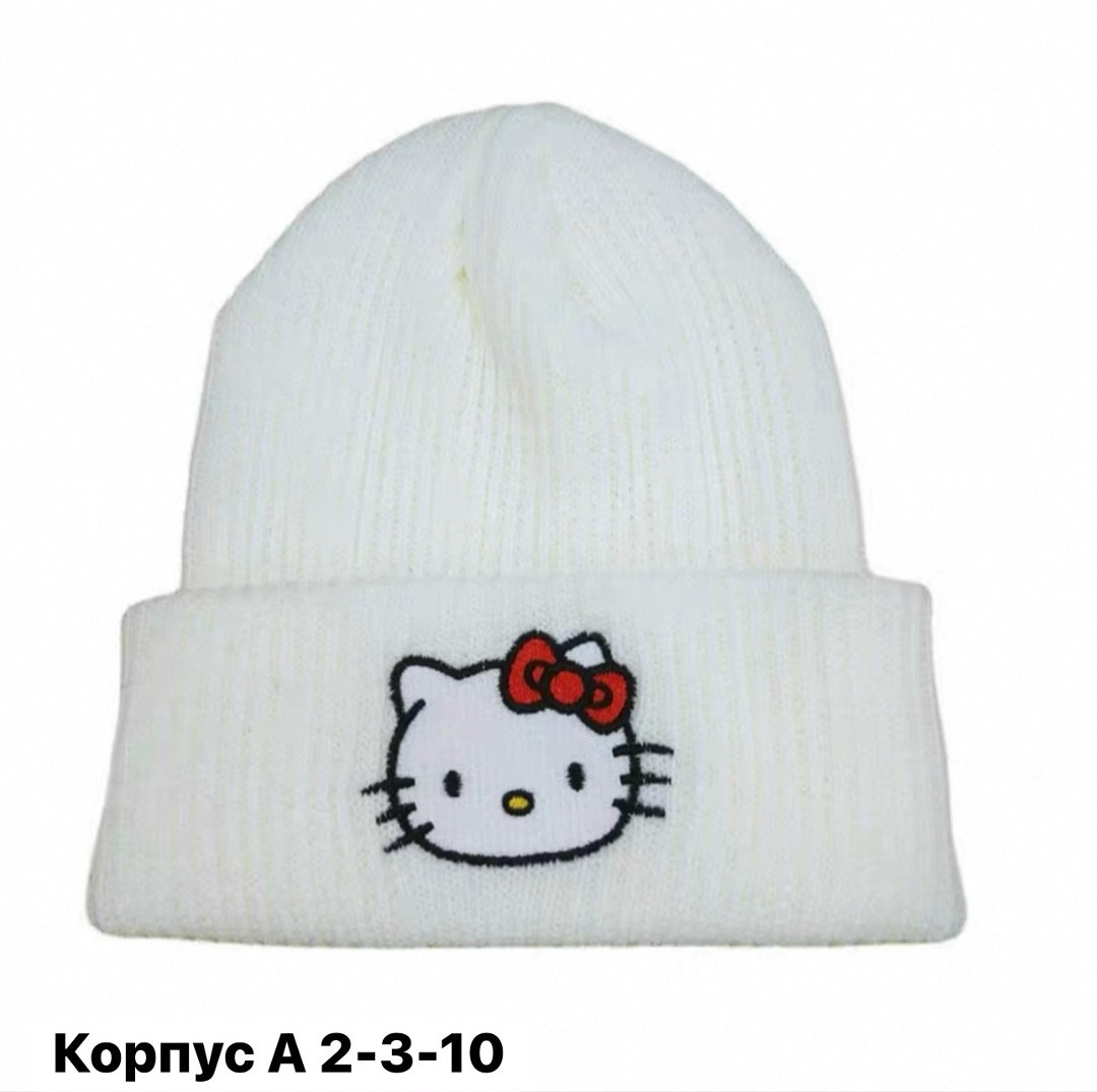 шапка hello kitty,шапка для девушек,шапка бини,шапка теплая,шапка повседневная