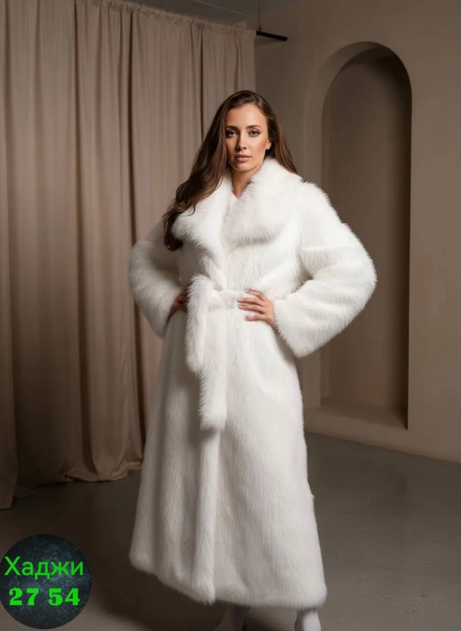 шуба искусственная,шуба белая,шуба женская,шуба из экомеха,длинная шуба