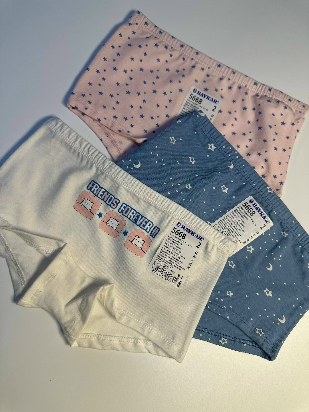 комплект трусов шорты baykar,комплект трусов для девочек baykar,нижнее детское белье,детские трусы,комплект трусов