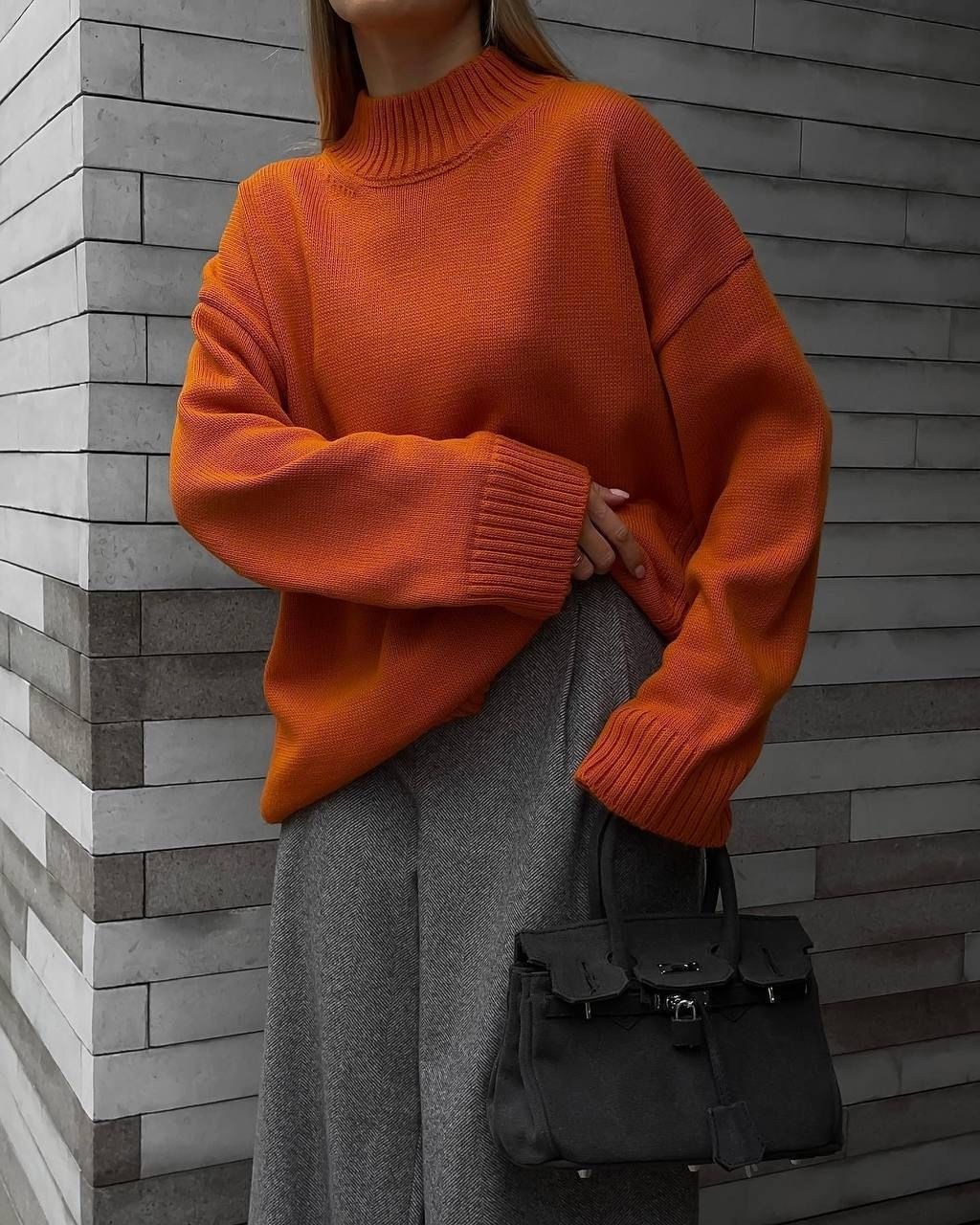 cвитер вязаный оверсайз,оранжевый свитер,вязаный джемпер оверсайз,уютный свитер,свитер