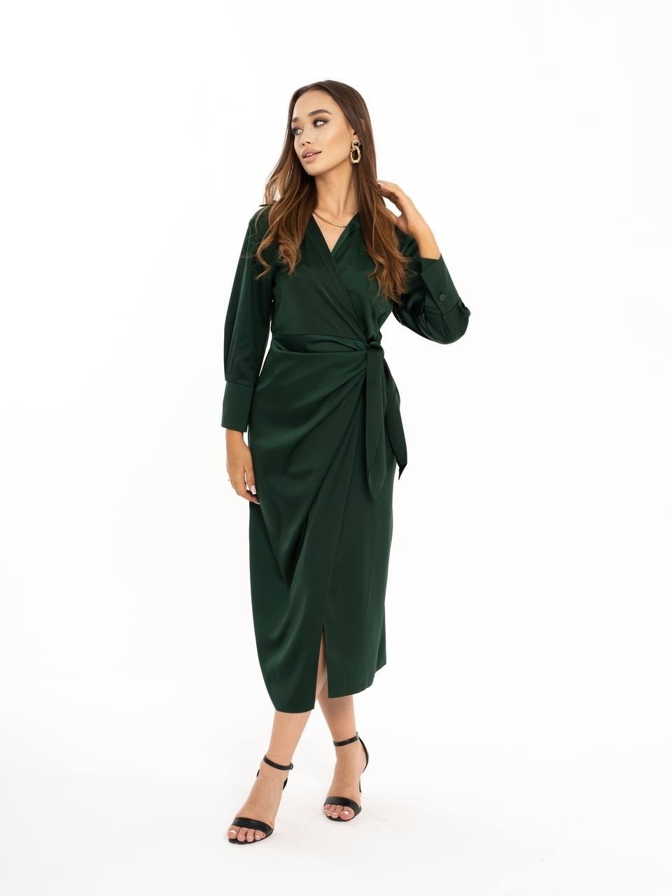 платье халат,платье длинное,атласное платье,атласное платье с запахом,атласное платье миди