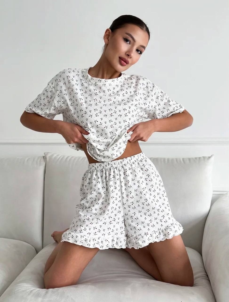 пижама женская с шортам,пижама женская,пижама комплект,пижама женская с шортами и футболкой,пижама женская с шортами и футболкой трикотажная