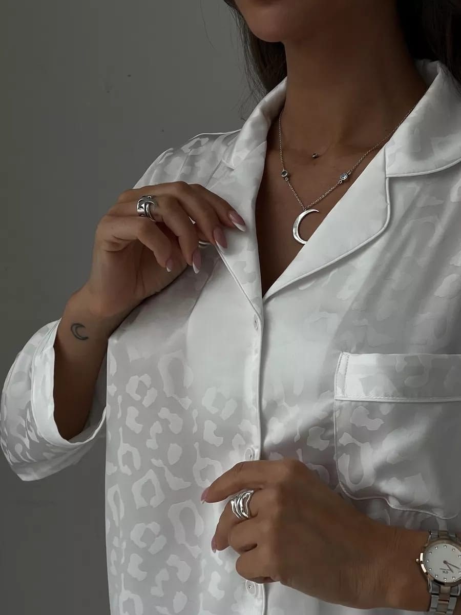 пижама из искусственного шелка,пижама со штанами и рубашкой домашняя,пижама женская со штанами и рубашкой,пижама женская,пижама с брюками женская