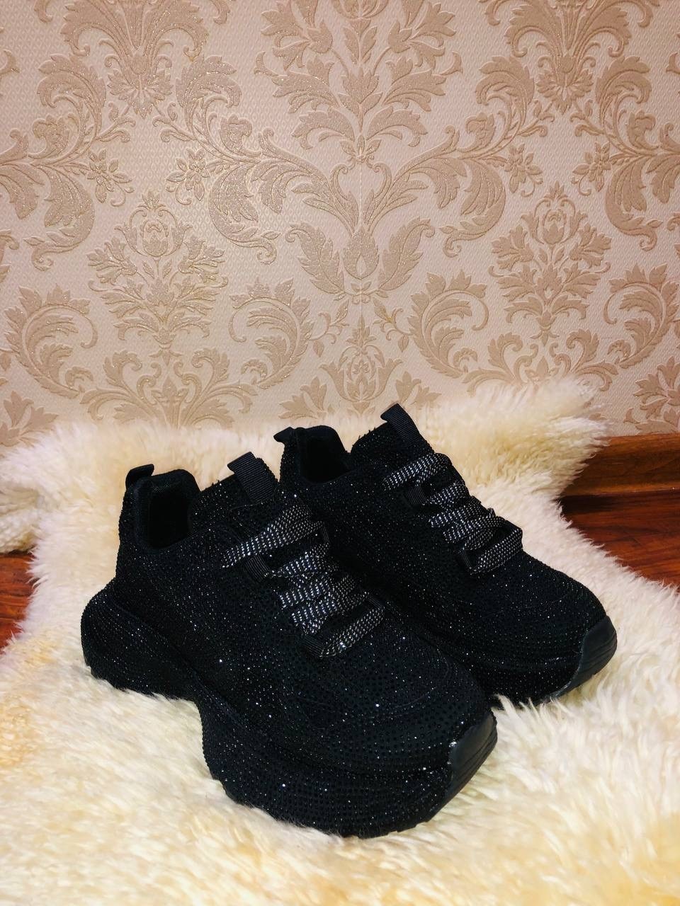 кроссовки женскиe,,черные кроссовки,блестящие кроссовки, женская