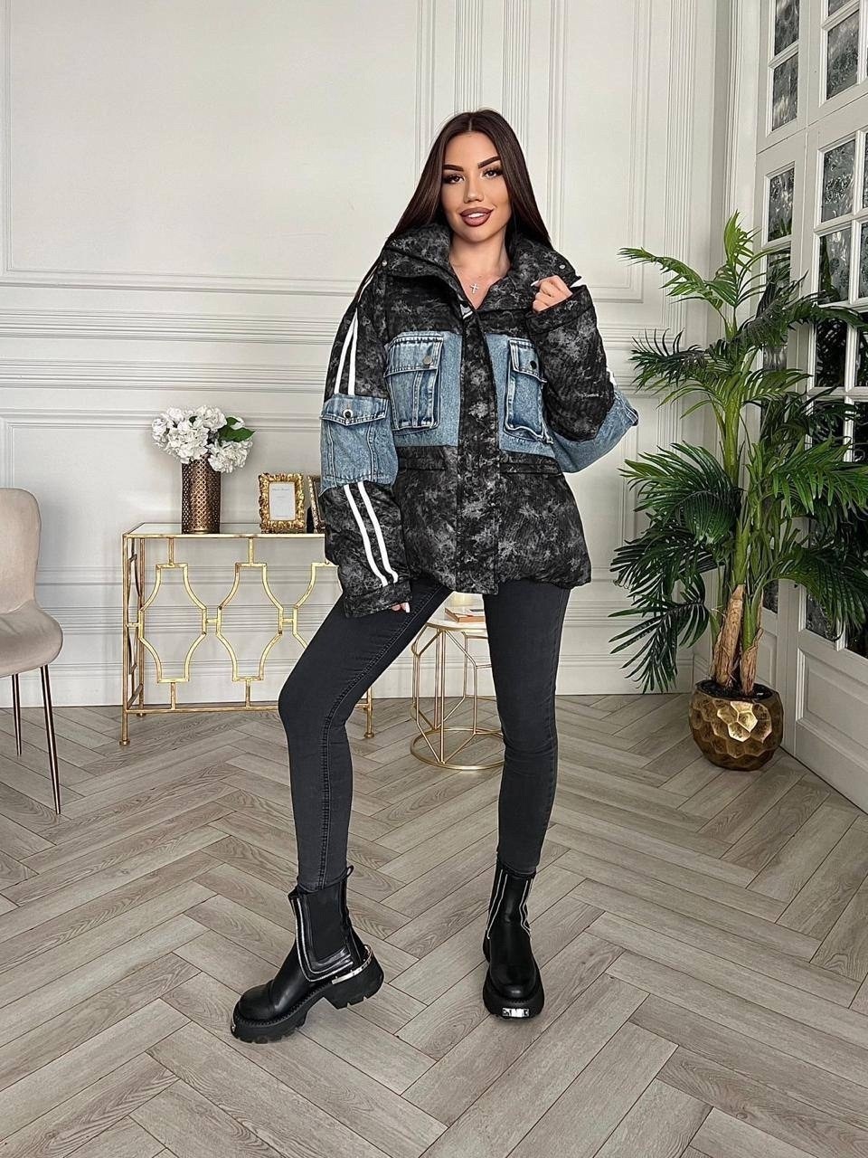 стильная куртка,куртка модная,куртка женская,куртка комбинированная,джинсовая куртка