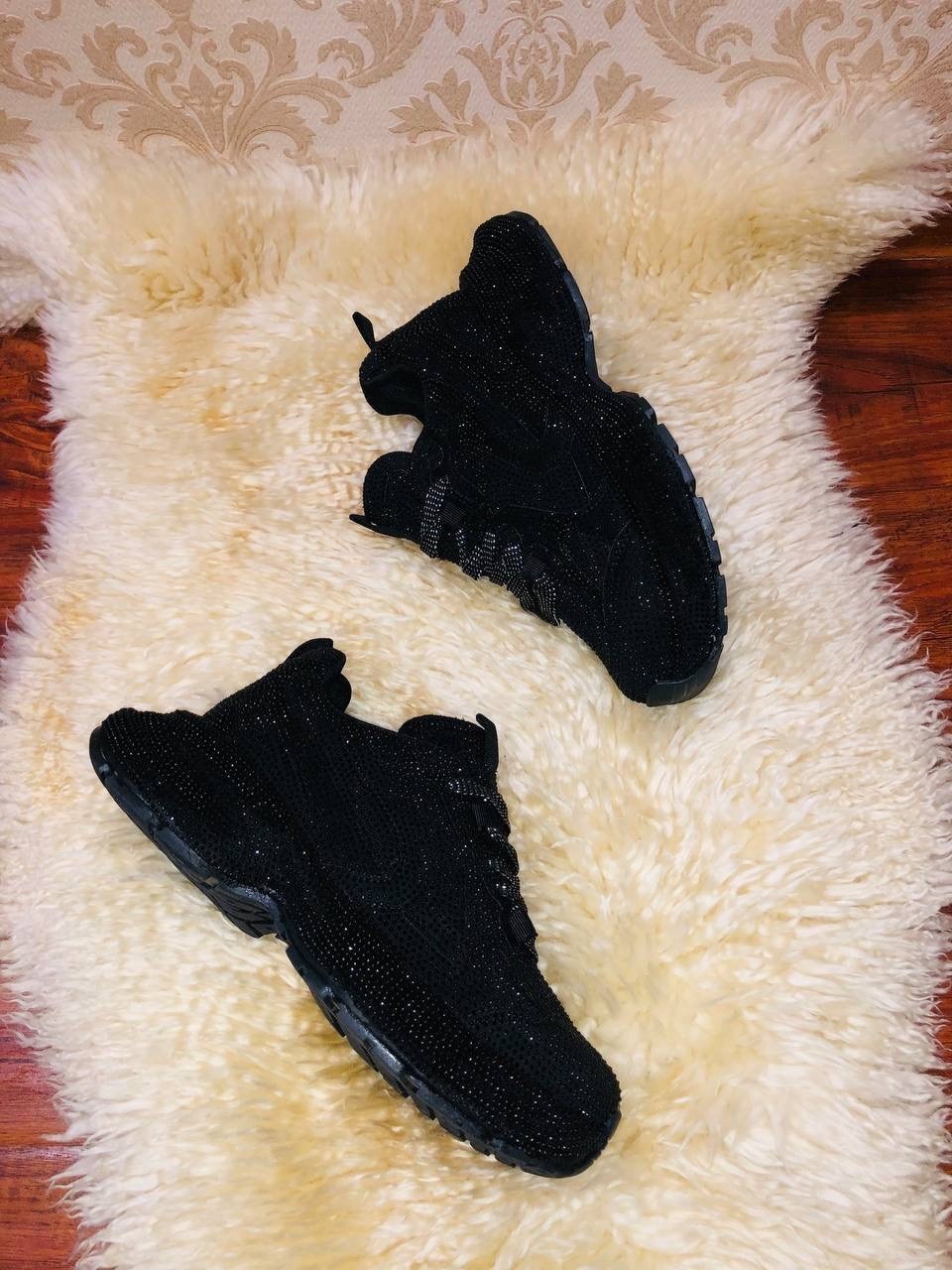 кроссовки женскиe,,черные кроссовки,блестящие кроссовки, женская
