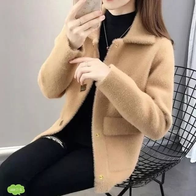 кардиганы из искусственного кашемира,куртка женская теплая,шерстяное пальто,пальто в корейском стиле,женский вязаный кардиган