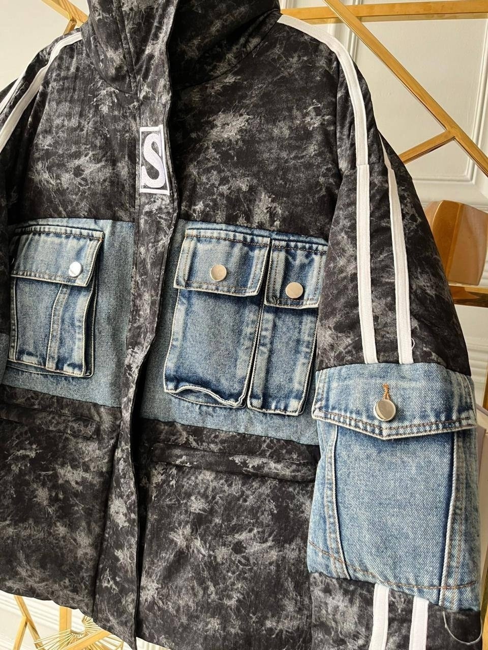 стильная куртка,куртка модная,куртка женская,куртка комбинированная,джинсовая куртка