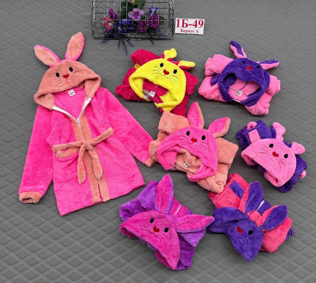 детский махровый халат,банный халат детский,халат детский,халат детский из велсофта зайка,халат детский зайчик