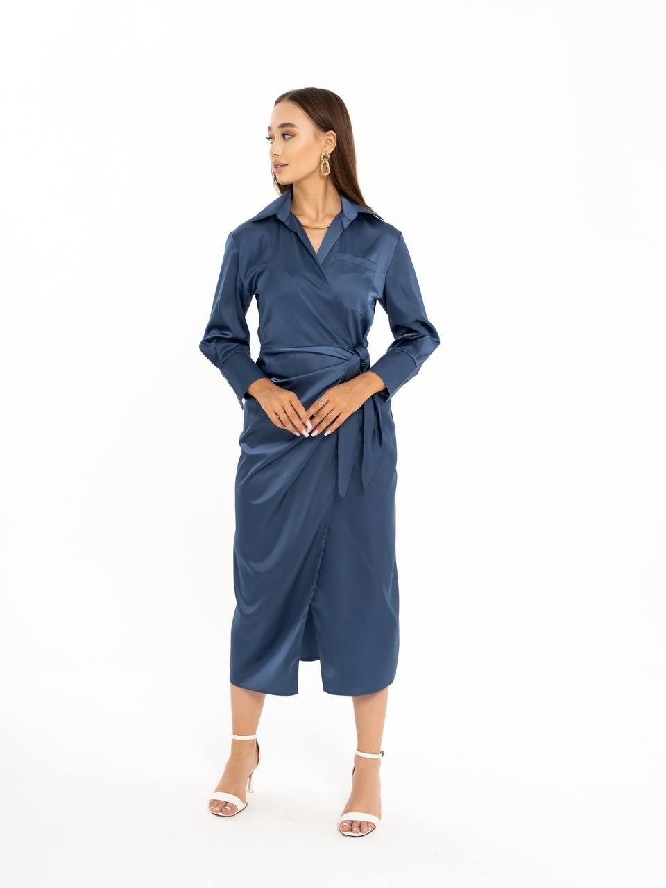 платье халат,платье длинное,атласное платье,атласное платье с запахом,атласное платье миди