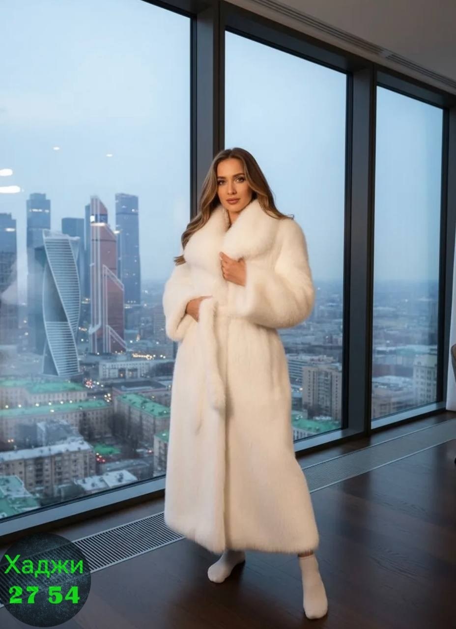 шуба искусственная,шуба белая,шуба женская,шуба из экомеха,длинная шуба
