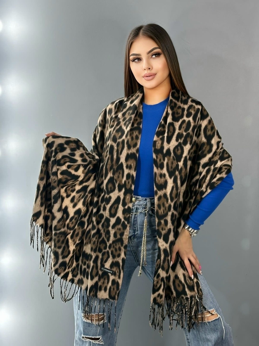 палантин леопардовый кашемир,леопардовый палантин,палантин женская теплая шарф,модные платки,платки и шарфы