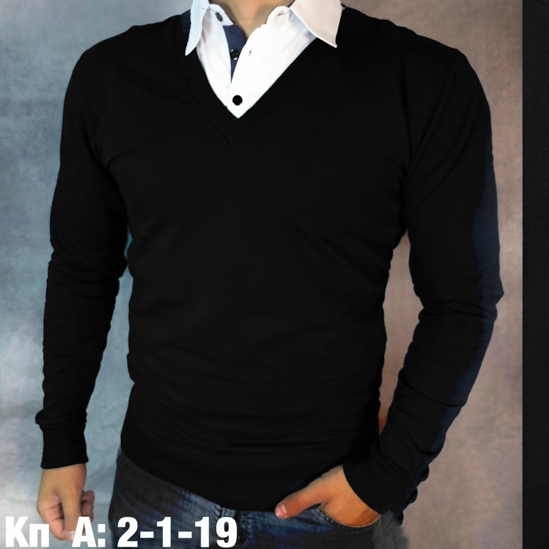 рубашка обманка мужская,джемпер с рубашкой,кофта с рубашкой,мужская кофта,джемпер обманка