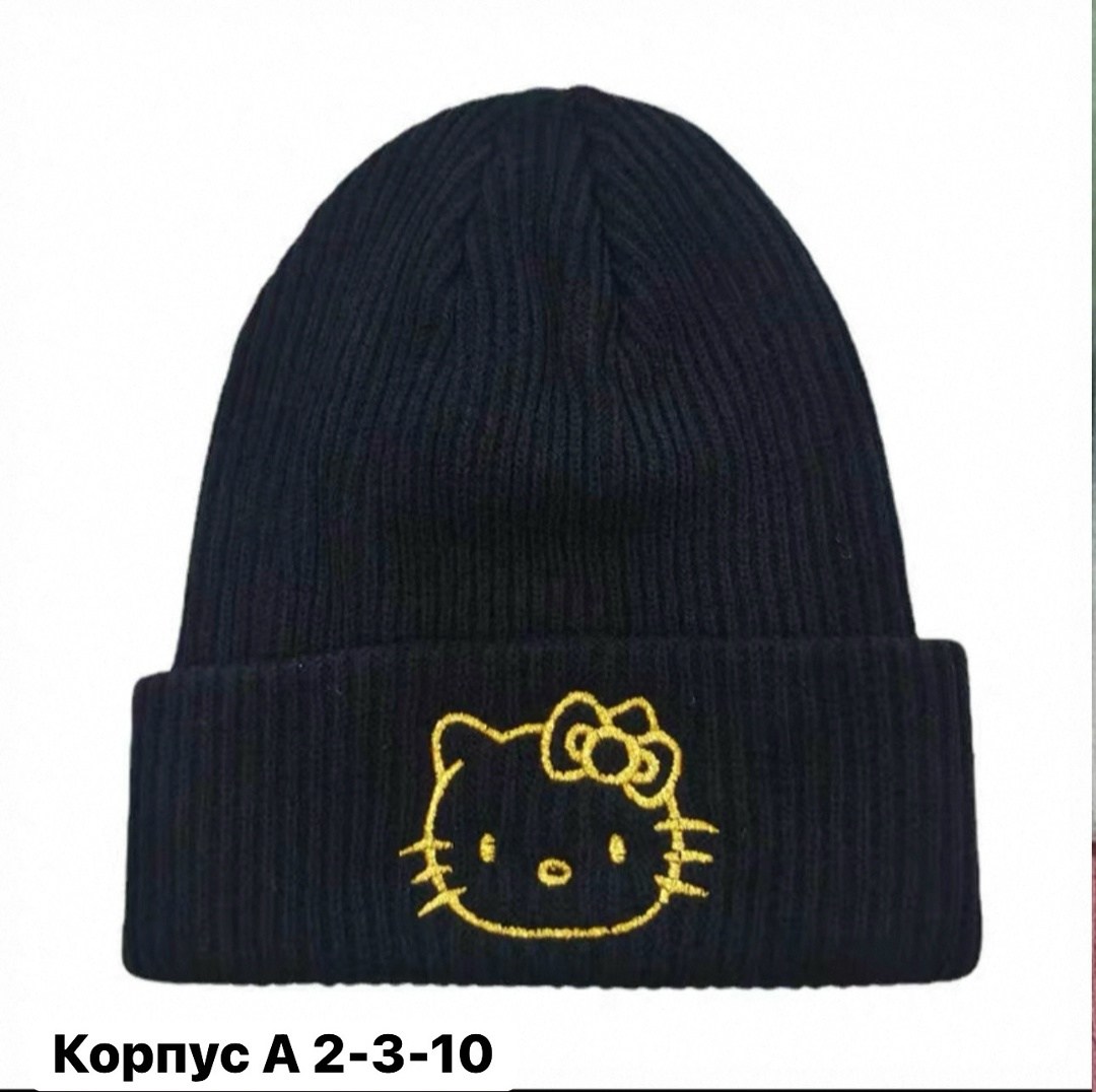 шапка hello kitty,шапка для девушек,шапка бини,шапка теплая,шапка повседневная