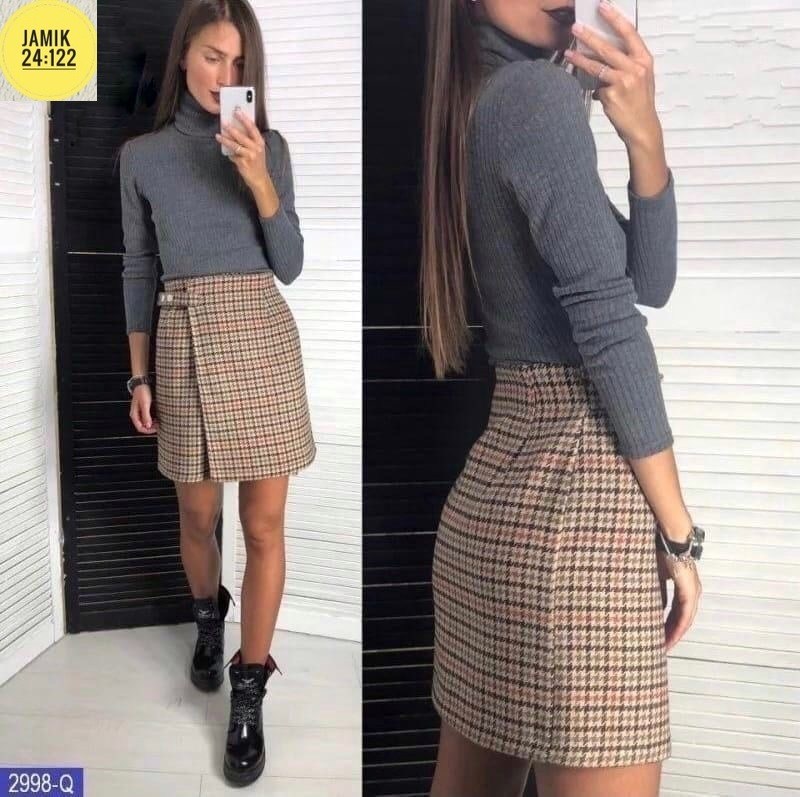 юбка,твидовая юбка мини,мини юбка,модная юбка,юбка с кофтой