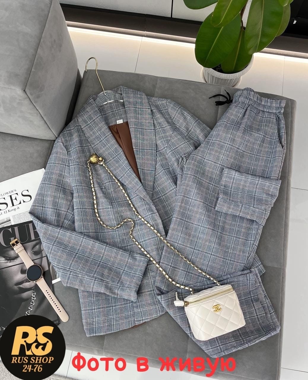 костюм женский брючный в мелкую клетку,костюмы брючные,женский клетчатый брючный костюм,модные костюмы,брючный костюм в клетку