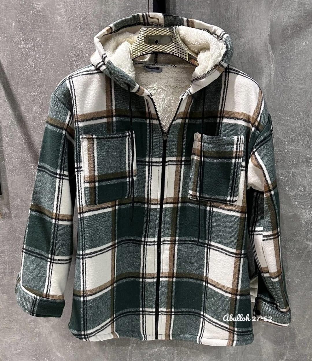 рубашка с капюшоном,теплая рубашка,рубашка на флисе,рубашка утепленная,рубашка в клетку с капюшоном