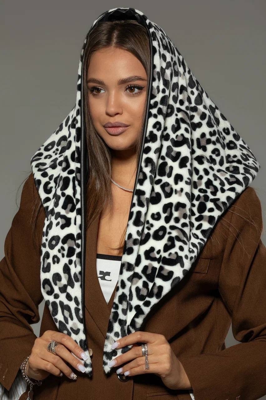 косынка из экокожи,косынка женская теплая,косынка женская,платок палантин,косынка теплая