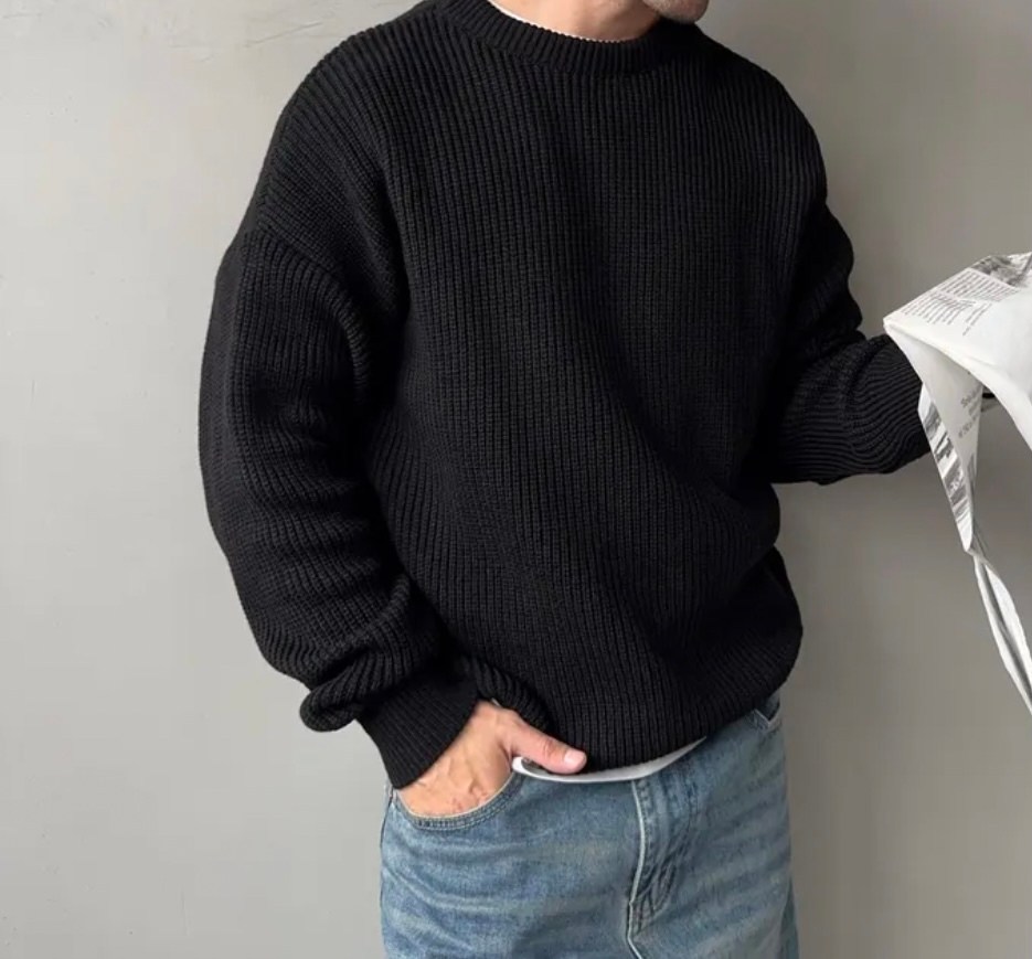 мужские вязаные свитера,свитер свободного кроя,свитер повседневный,свитер в корейском стиле,свитер мужской пуловер