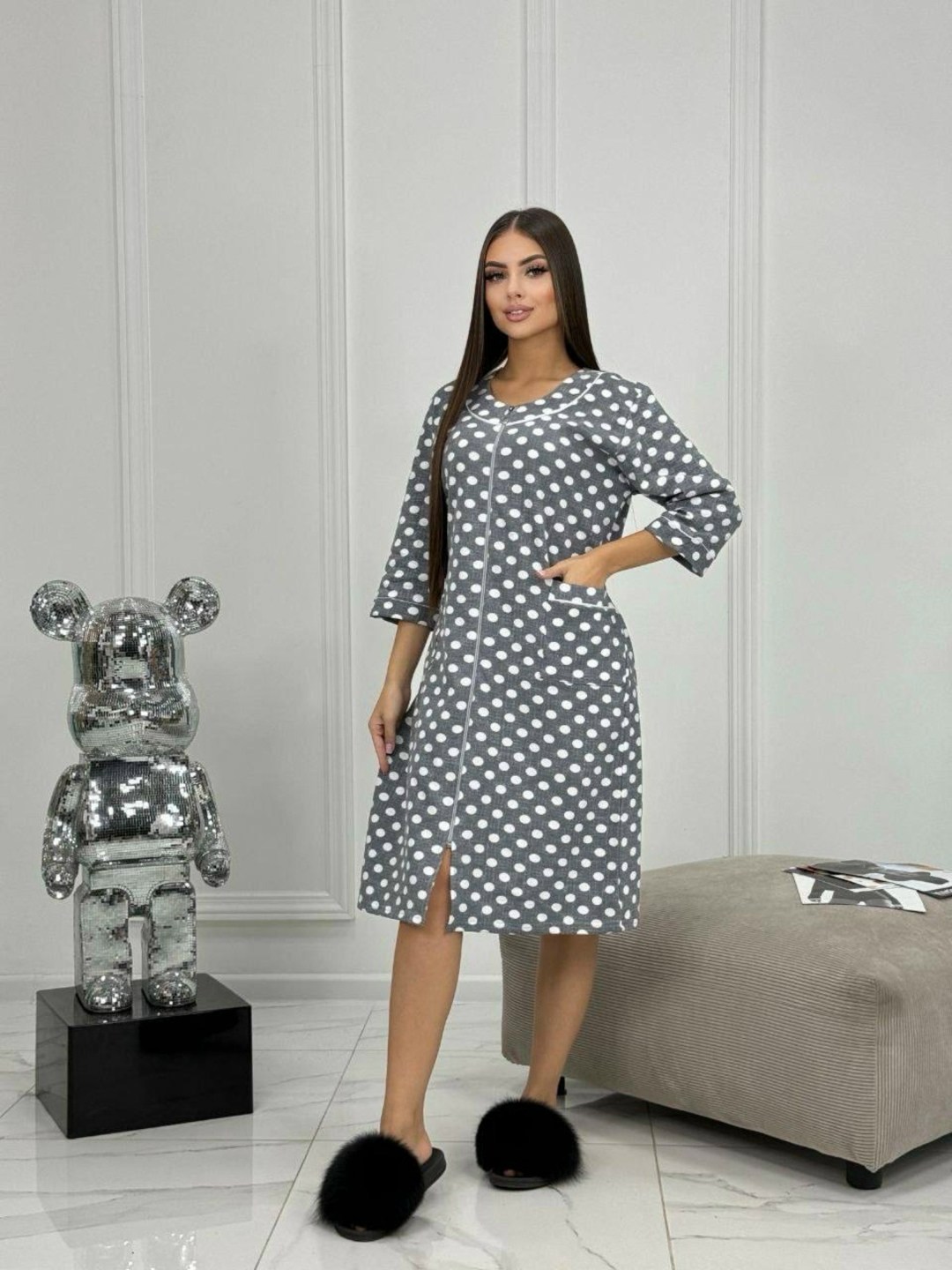 халат домашний женские,халат для дома,пижама серая,женские халаты,пижама женская