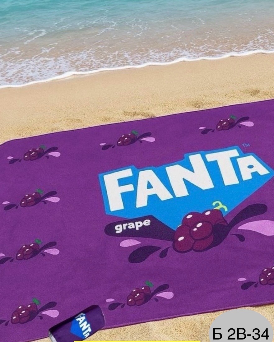 пляжное полотенце,газированный напиток fanta grape,пляжный коврик,напиток газированный fanta,фанта виноград