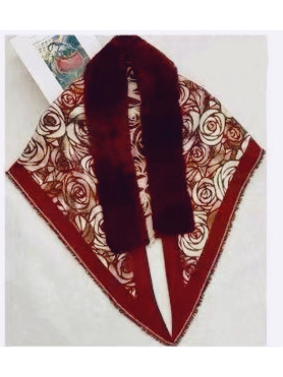 теплые шарфы,платок с мехом,палантин с мехом,шарфы и платки,шарф с принтом