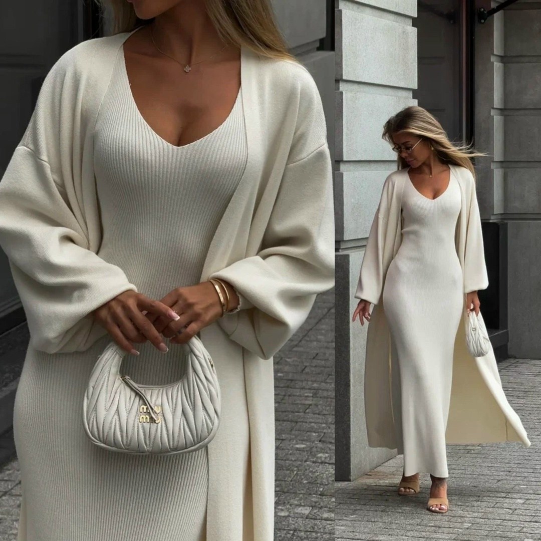 платье лапша с кардиганом,платье кардиган,трикотажный костюм,платье кардиган женский,костюм двойка кашемир