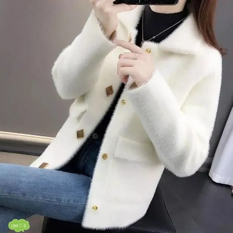 кардиганы из искусственного кашемира,куртка женская теплая,шерстяное пальто,пальто в корейском стиле,женский вязаный кардиган