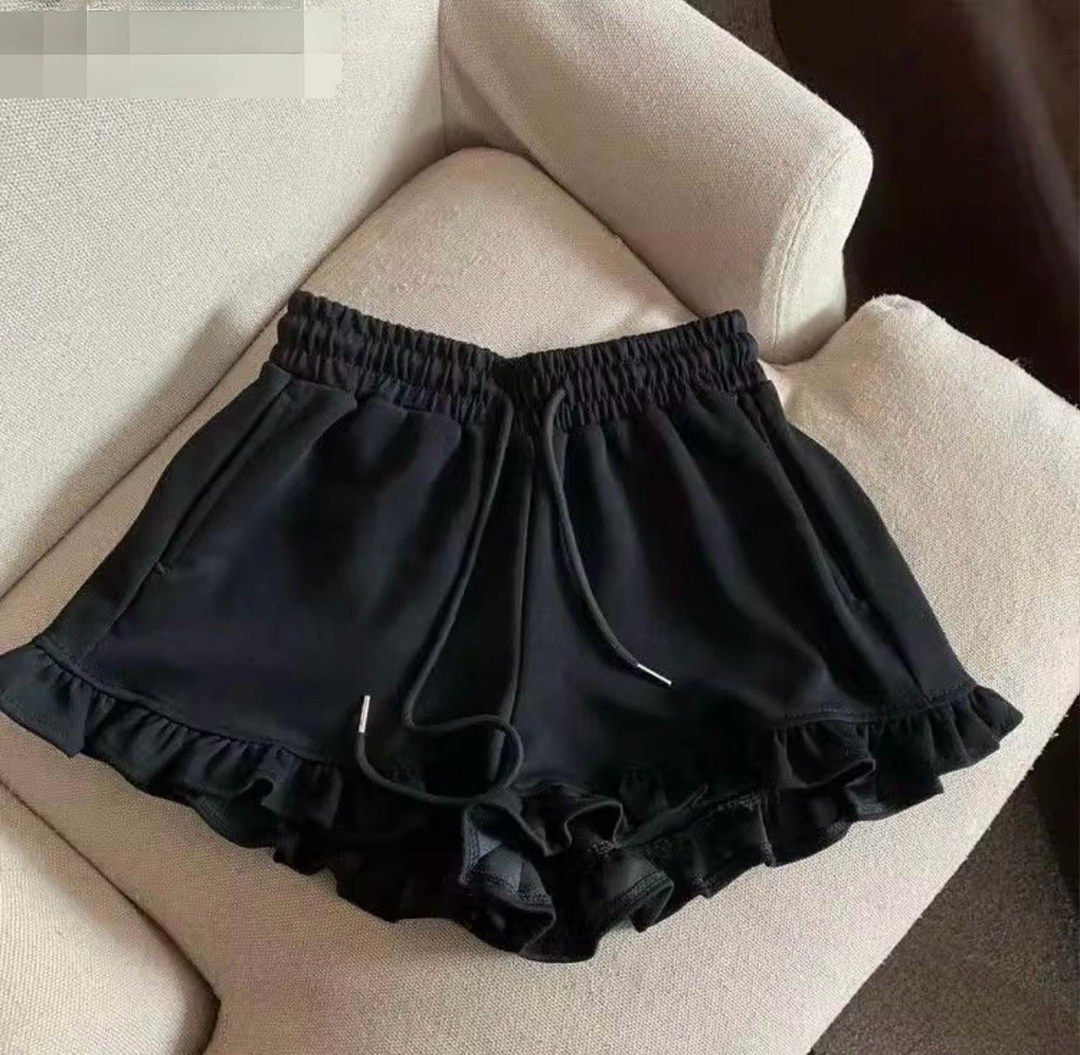 трикотажные шорты для девочки,повседневные шорты,шорты с рюшами,женские шорты,широкие шорты женские
