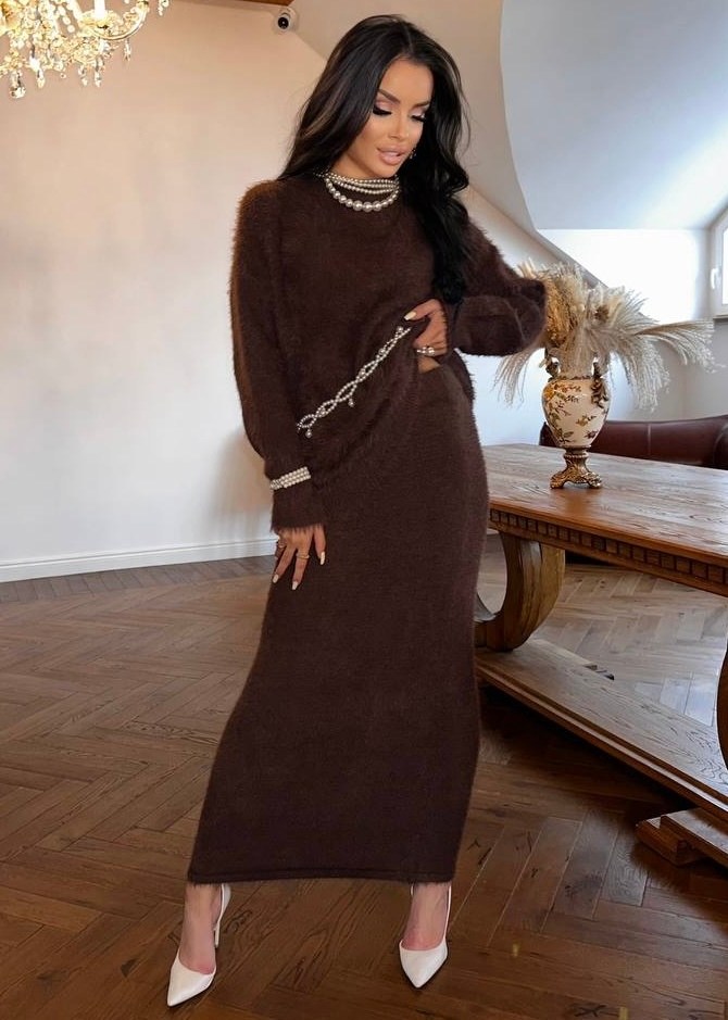 стильные костюмы,трикотажное платье,вязаное платье,длинное вязаное платье,платье теплое