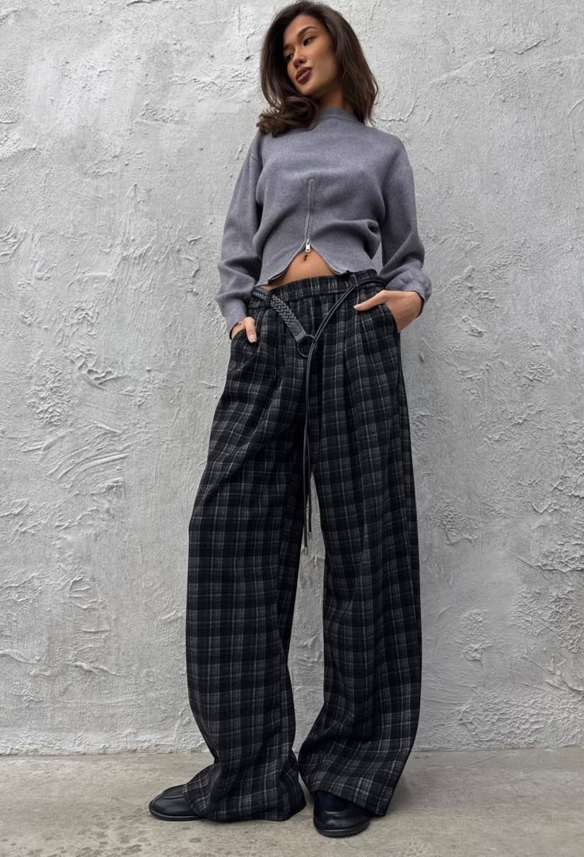 клетчатые брюки,брюки широкие,брюки в клетку,широкие брюки в клетку,штаны в клетку