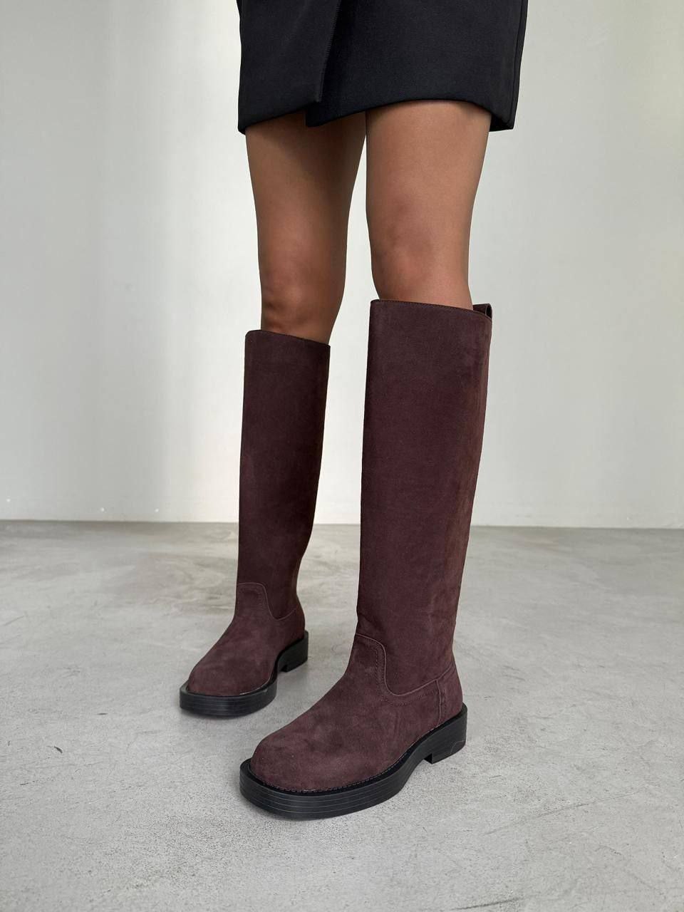 ,сапоги respect бордовые,сапоги из натуральной замши,женские сапоги,замшевые сапоги