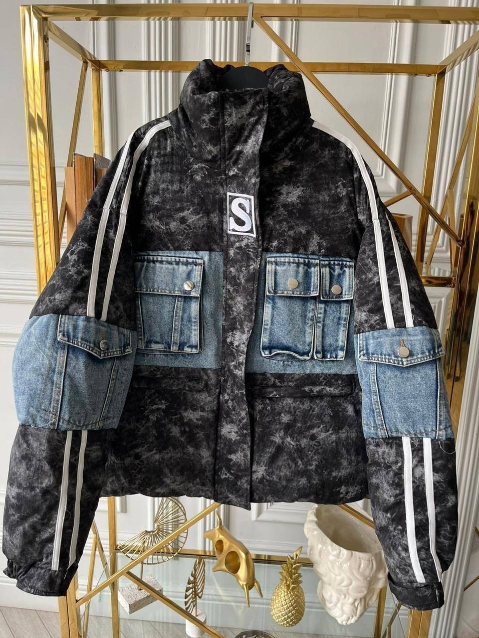 стильная куртка,куртка модная,куртка женская,куртка комбинированная,джинсовая куртка