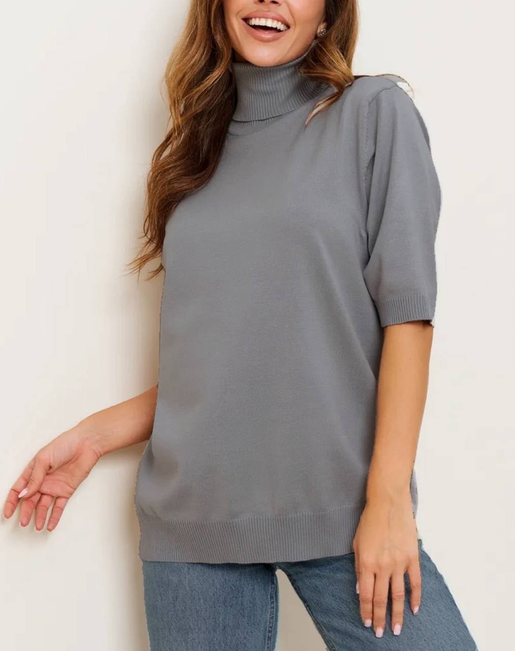 женская водолазка,кофта женская,трикотажный джемпер,водолазка с короткими рукавами,джемпер